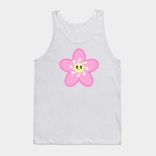 Cute Cherry Blossom Sakura Flower in White Tank Top